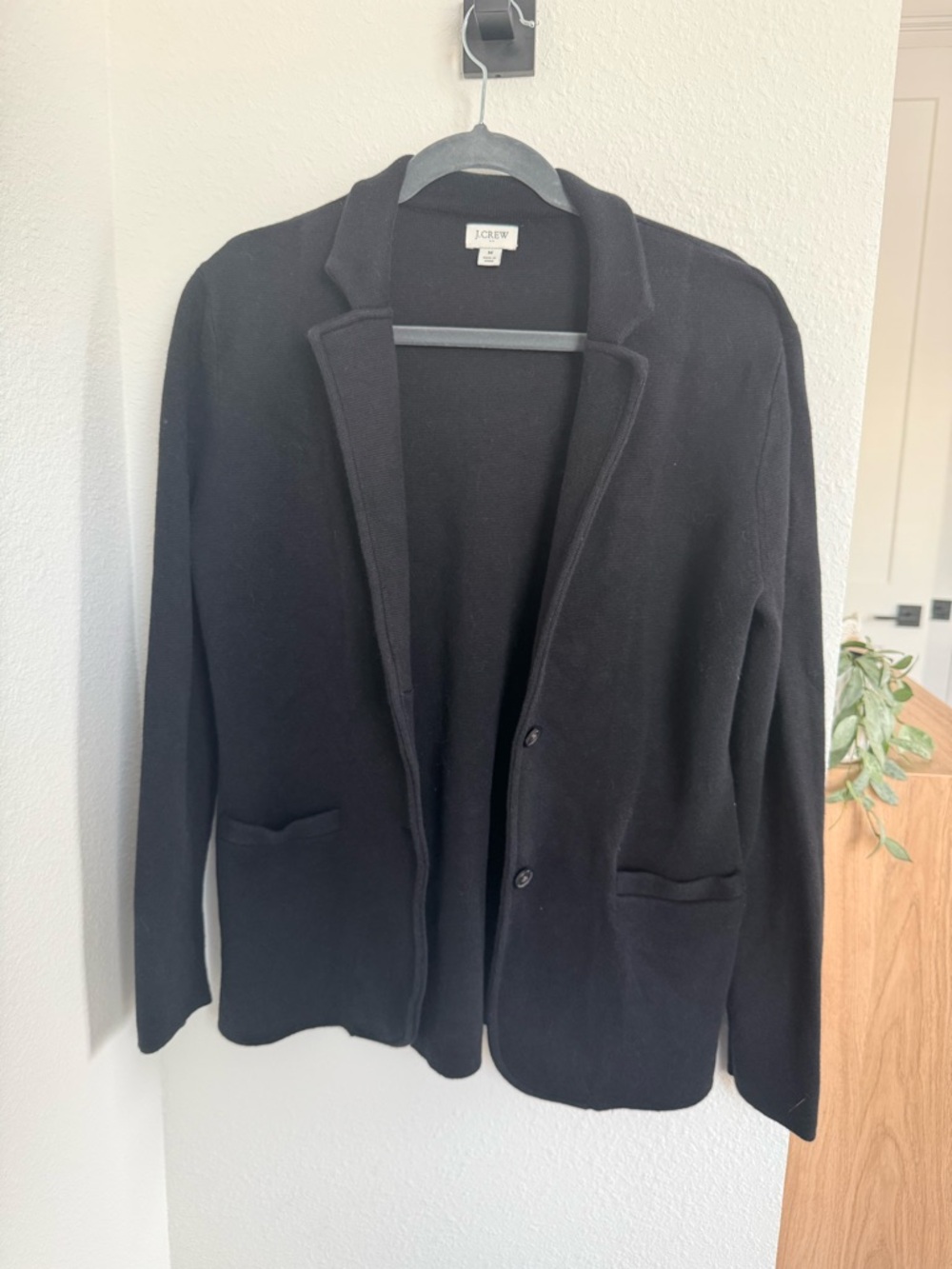 J. Crew Sweater Blazer, Women’s Black, Sz. Medium